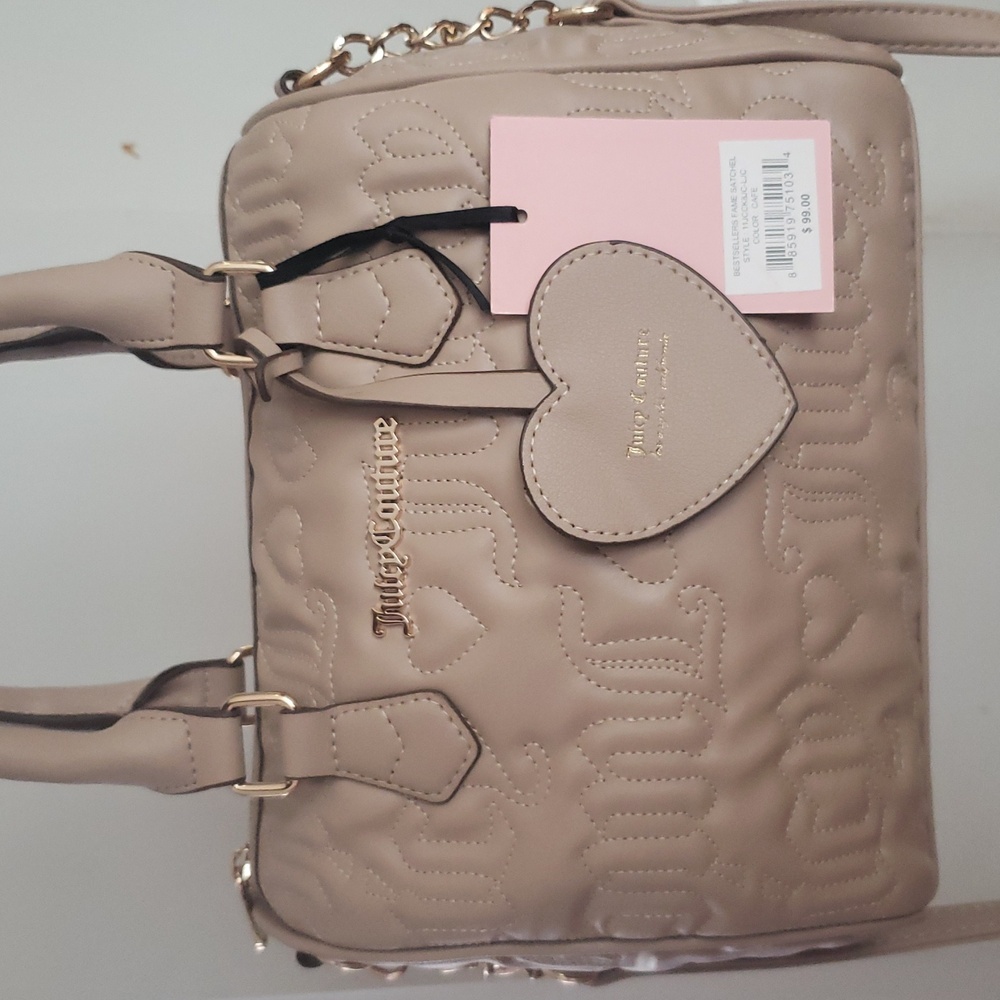 Juicy Couture Beige Quilted Satchel